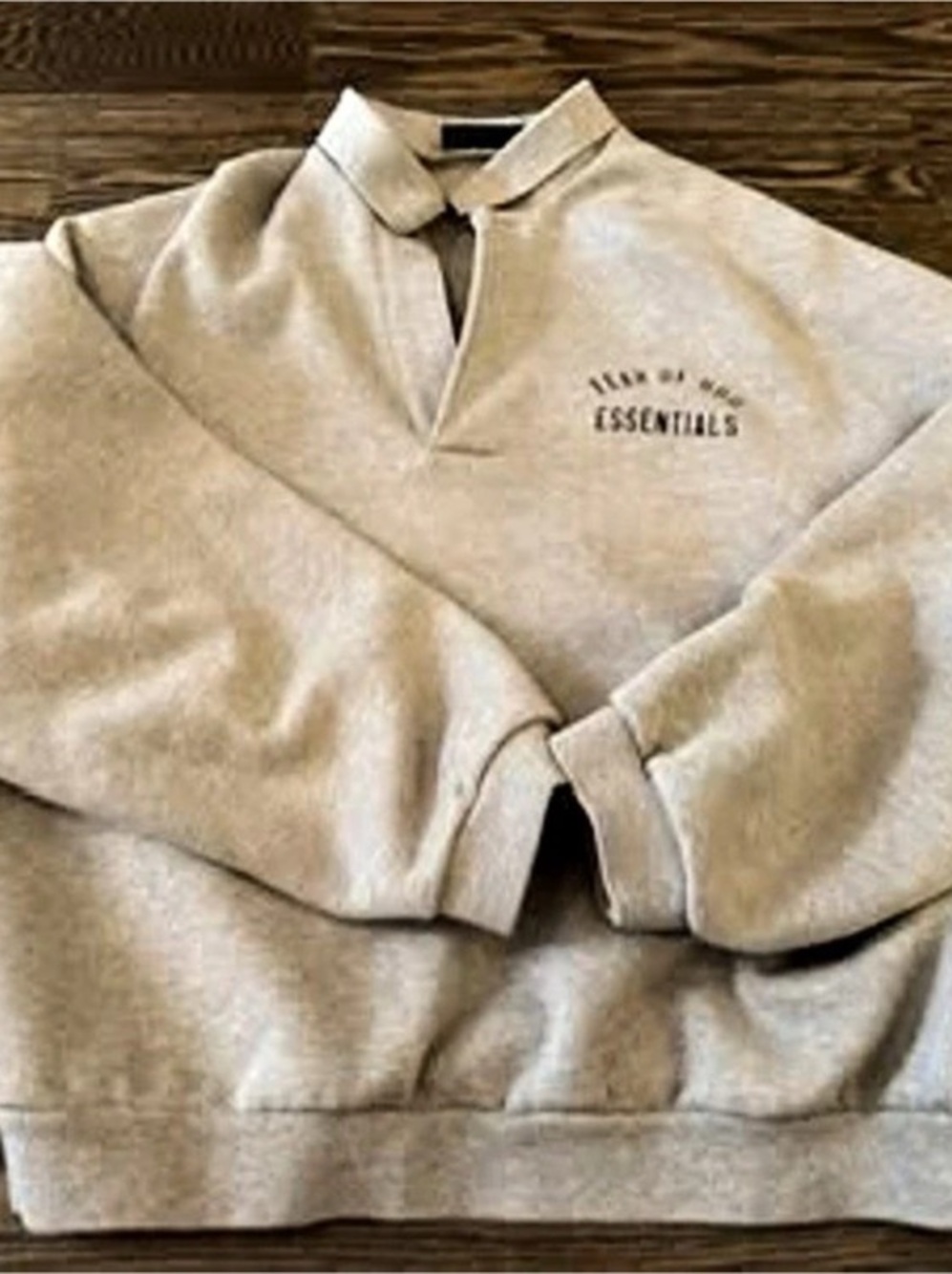 Fear of God Essentials Signature 90's Polo Sweatshirt Gray